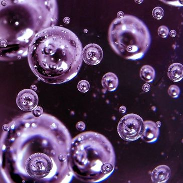 A close up of bubbles in water